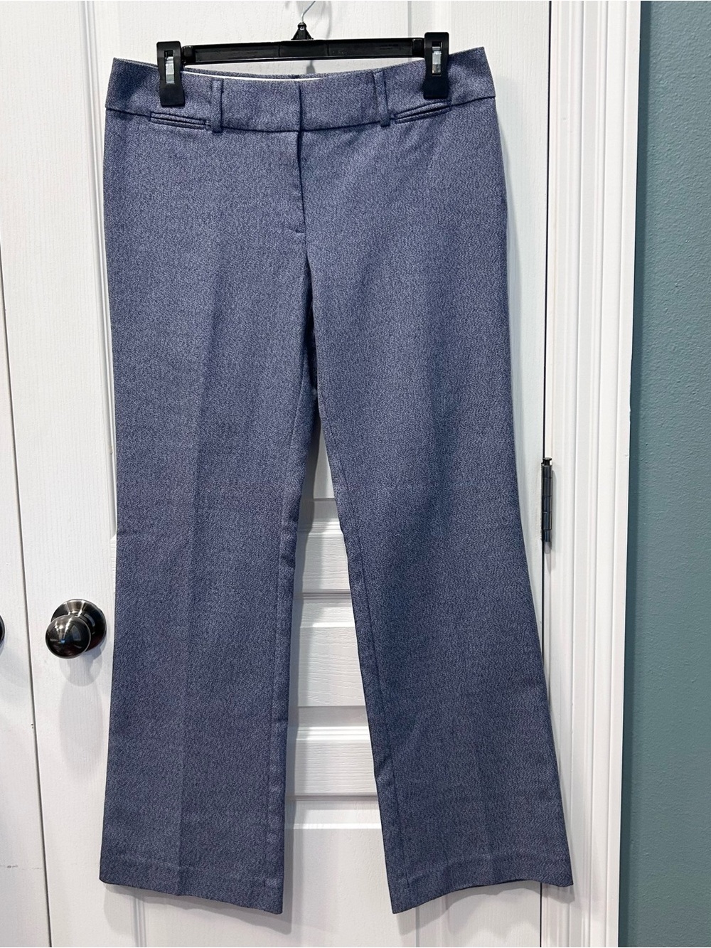 Loft Marisa Trouser Pants Women’s Blue Gray Heathered Stretch Size 4 Petite